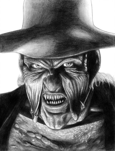 The Creeper Jeepers Creepers, Freddy Krueger Art, Horror Movie Tattoos, Scary Drawings, Horror Drawing, Movie Tattoos, Creepy Drawings, The Creeper, Horror Movie Icons