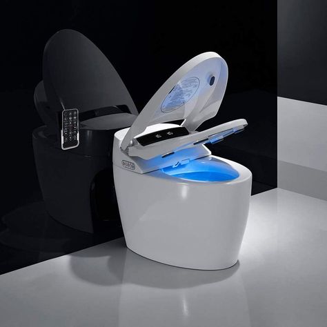 Smart Advance Luxury Bidet Toilet,Elongated One Piece Adjustable Functions Bidet Seats with Soft Closing Seat Functions and Air Dryer,Hip Cleaning Nozzle Cleaning - - Amazon.com Toilet One Piece, Ceramic Toilet, Water Sprayer, Modern Toilet, Bidet Toilet Seat, Smart Toilet, Bidet Toilet, Wall Hung Toilet, Flush Toilet