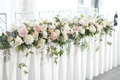 Sumner wedding at Le Montage in Sydney wedding Bridal Table Flowers Arrangements, Bridal Table Flowers, Wedding Top Table, Head Table Decor, Table Flower Arrangements, Wedding March, Head Table Wedding, Sweetheart Table Wedding, Reception Ceremony