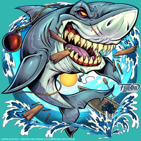 Shark Tshirt Design, Cartoon Shark Drawing, Shark Attacking, Graffiti Animals, Creative Graffiti, Color Splash Art, Shark Illustration, Shark Drawing, Graffiti Pictures