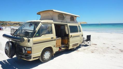 1984 Toyota Hiace Pop-Top campervan - I want to go here with mine! L300 Campervan, Hiace Campervan, Toyota Hiace Campervan, Hiace Camper, Camper Inspiration, Toyota Camper, Pop Top Camper, Toyota Van, Mini Camper