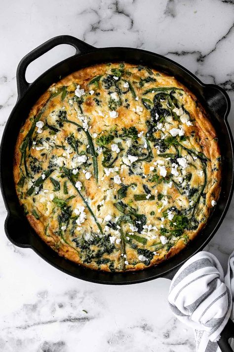 Spring Vegetable Frittata - Ahead of Thyme Lemon Kale Salad, Roasted Carrot Salad, Breakfast Potato Casserole, Vegetable Frittata, Spinach Frittata, Crispy Sweet Potato, Easy Vegetarian Dinner, Holiday Brunch, Spring Vegetables