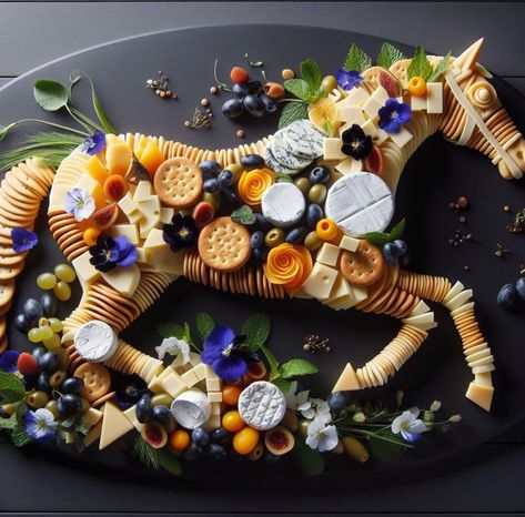 Horse Party Food, Charcuterie Board Meats, Cheese Art, Amazing Food Platters, Platter Ideas, Large Horse, Amazing Food Decoration, Charcuterie Inspiration, Horse Party