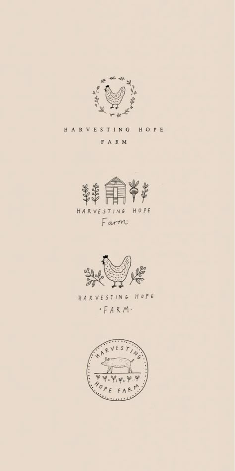 Minimal rustic farm logo designs, hand drawn logo designs by Forest Yard studio www.forestyard.co.uk Farm Stand Logo, Homestead Branding, Vintage Farm Aesthetic, Rustic Branding Design, Homestead Logo Design, Farmhouse Logo Design, Farm Logos, Family Farm Logo, Farm Logo Design Ideas