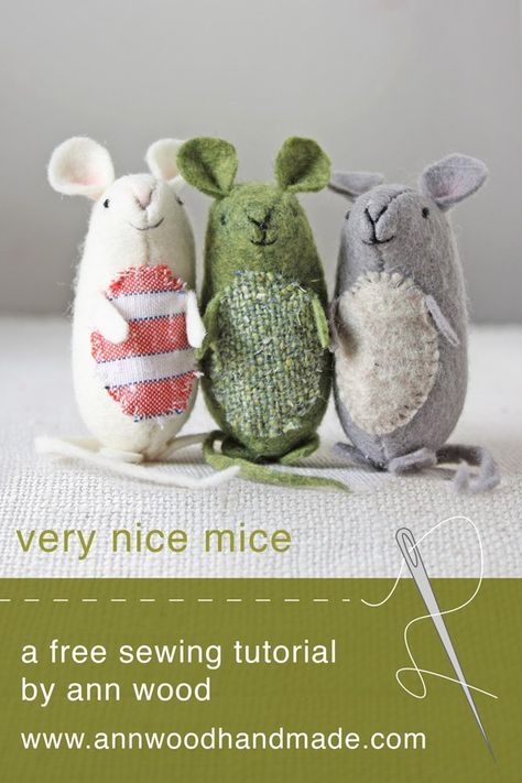 Stuffed Mice, Ann Wood, Sew Ins, Sewing Tutorials Free, Beginner Sewing Projects Easy, Leftover Fabric, Sewing Toys, Sewing Projects For Beginners, Love Sewing