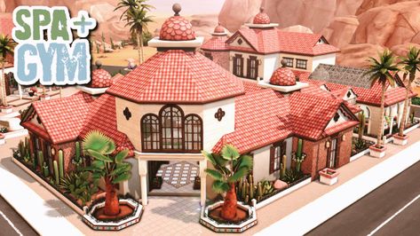 oasis springs gym & spa 🧘‍♀️ Sims 3 Layout, Sims 4 Desert Luxe Kit, Sims 4 Oasis Springs Gym, Sims 4 Bathhouse, Oasis Springs Park Sims 4, Sims 4 Oasis Springs Map, Sims 4 Willow Creek Gym, Sims Oasis Springs, Sims 4 Oasis Springs Community Lot