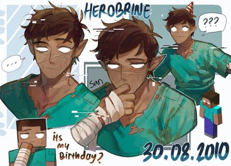 Minecraft Herobrine Fan Art, Dsmp Headcannons, Minecraft Fanart, Minecraft Comics, Birthday 30, Minecraft Images, Saitama One Punch Man, Minecraft Drawings, Minecraft Steve