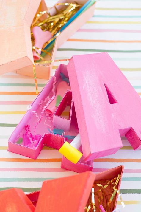 Make Letter Shaped Boxes with Kelly from Studio DIY #upcycle #tutorial #howto Letter Shaped Boxes, Diy Letter Boxes, Cardboard Letters, Boxes Diy, Studio Diy, Diy Letters, Letter Gifts, Letter Box, Diy Box