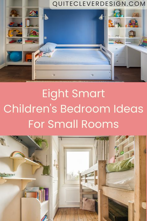 Eight Smart Children's Bedroom Ideas For Small Rooms Kids Box Room Ideas Bedrooms, Tiny Shared Bedroom Ideas, Very Small Kids Bedroom Ideas, Small Kid Room Ideas, Kids Small Room Ideas, Small Kid Bedroom Ideas, Small Kids Bedroom Layout, Tiny Toddler Bedroom, Small Children Room Ideas