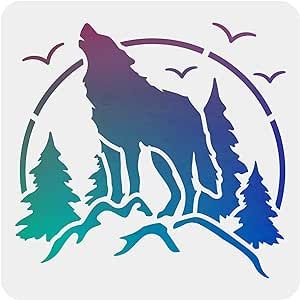 Woodland Drawing, Wood Floor Wall, Wolf Stencil, Stencils Printables Templates, Largest Wolf, Clear Plastic Sheets, Painting Stencils, Stencils For Painting, Animal Stencil