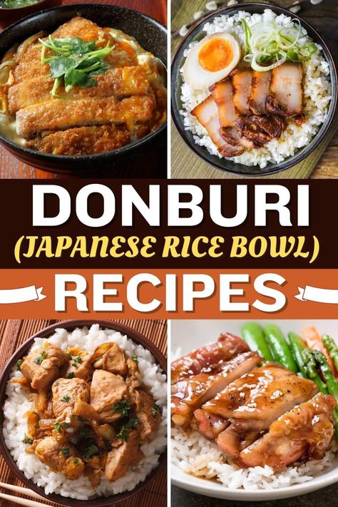 Grab your chopsticks and enjoy one of these Donburi (Japanese rice bowl) recipes! From poke to chicken teriyaki, these recipes are easy, filling, & delicious. Donburi Bowl Chicken, Karaage Chicken Rice Bowl, Japanese Bowls Recipe, Japanese Main Course, Japanese Dishes Recipes, Japanese Recipes Traditional, Japanese Meal Prep, Japanese Food Dinner, Japanese Chicken Recipes