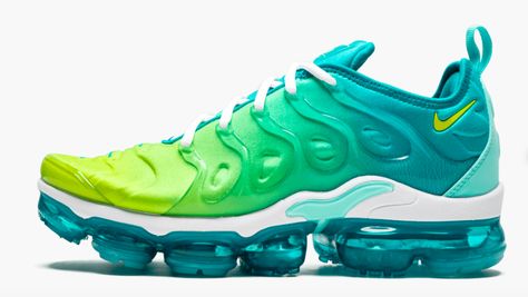 Nike Air VaporMax Plus 'Lemon Lime' Womens | airdrizzykicks.com Nike Vapormax Plus, Air Vapormax Plus, Nike Air Vapormax Plus, Running Sneakers Women, Tropical Twist, Nike Vapormax, Nike Air Shoes, Shoes Sneakers Nike, Fresh Shoes