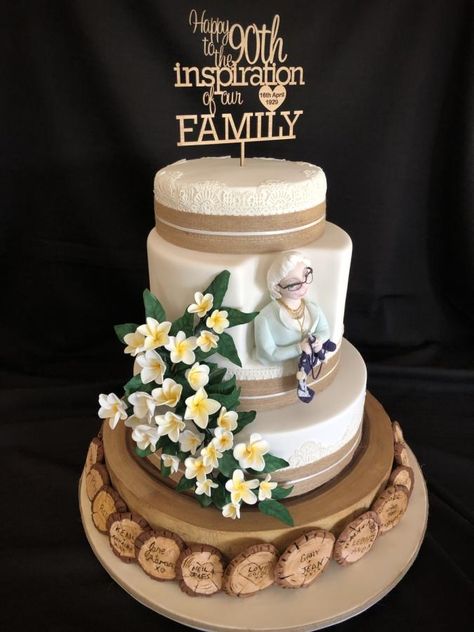 Nan's 90th 'Family etched' Birthday Cake by Julie Anne White Family Reunion Cake Ideas, Reunion Cake Ideas, Family Reunion Cakes, Mud Cake Recipes, Anne White, Flower Cakes, Mud Cake, Immediate Family, Cake Cake