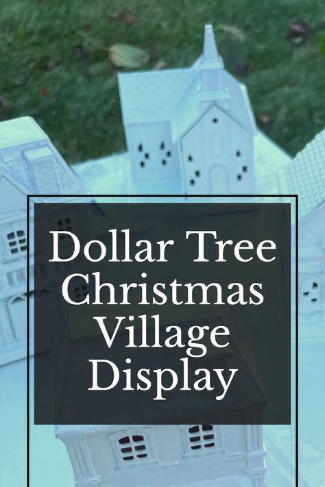 Looking for a fun and easy way to get into the holiday spirit? Check out our DIY Christmas Village Display on a Budget! This beautiful display is easy to make and will definitely get you into the holiday spirit! Diy Trees For Christmas Village, Village Christmas Tree Display, Holiday Village Display Ideas, Diy Christmas Village Display Platform, How To Set Up A Christmas Village, Christmas Village Display Ideas Diy Easy, Ways To Display Christmas Village, Christmas Houses Village Display, Small Christmas Village Display