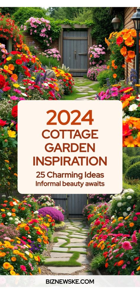 Garden And Landscaping Ideas For Dream Cottage Home Gardening Ideas Flowers, Flowers In The Garden Ideas, Flower Garden Landscape Design, Large Flower Beds In Front Of House, Garden Tour Ideas, Cottage Garden Flowers Perennials, Cottage Style Garden Ideas, Cottage Garden Design Layout, Cottage Garden Aesthetic