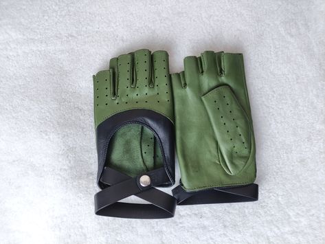 Emerald Green Gloves, Green Lace Gloves, Light Green Gloves, Green Leather Gloves, Leather Gardening Gloves, Leather Fingerless Gloves, Ladies Gloves, Winter Gloves, Womens Gloves