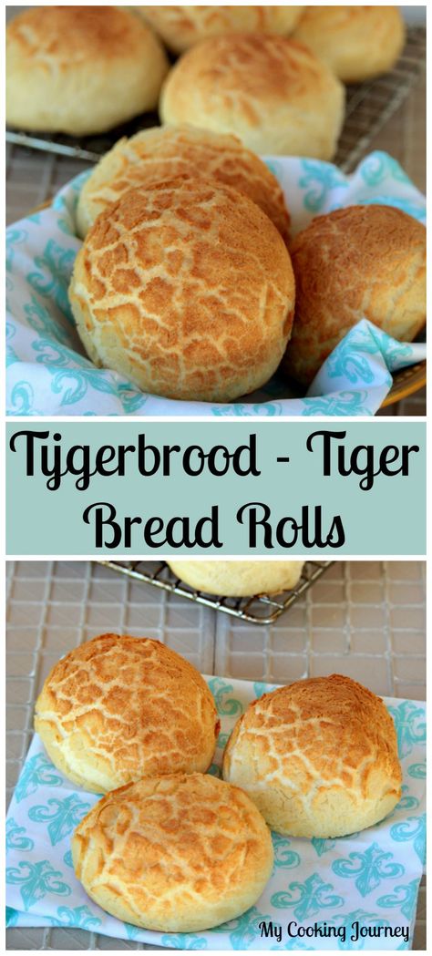 T for Tijgerbrood / Tijgerbol | Tiger Bread Rolls | Dutch Crunch Rolls Bread Breakfast Ideas, Dutch Crunch Bread, Dutch Bread, Rolls Baking, Tiger Bread, Bread Buns, Bread Breakfast, Homemade Bread Recipes Easy, Homemade Bread Easy