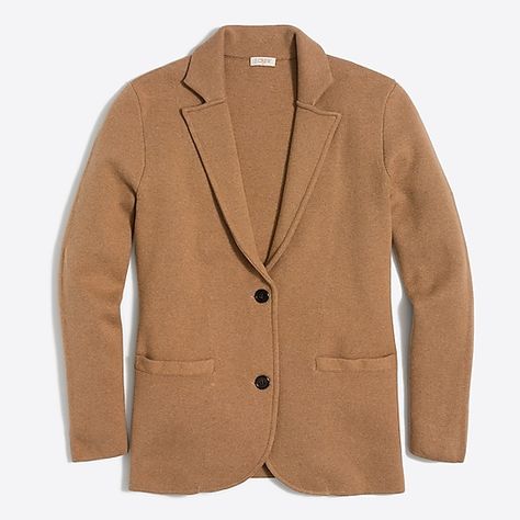 Factory: Sweater-blazer For Women Jcrew Sweater Blazer, Petite Sweaters, J Crew Style, Blazer Women, Camel Sweaters, Jcrew Sweater, Sweater Blazer, Knit Blazer, Jcrew Women