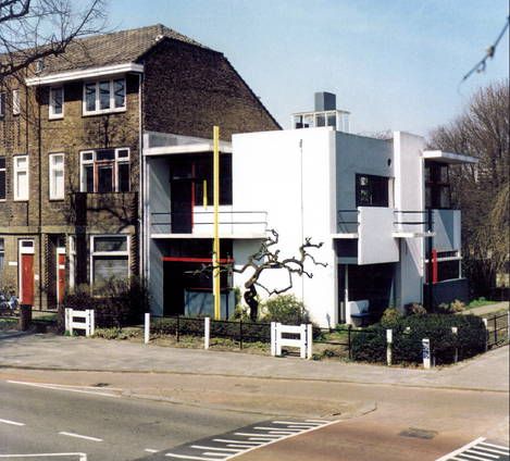 NETHERLANDS. "The Rietveld Schröder House in Utrecht was commissioned by Ms Truus Schröder-Schräder, designed by the architect Gerrit Thomas Rietveld, and built in 1924. This small family house, with its interior, the flexible spatial arrangement, and the visual and formal qualities, was a manifesto of the ideals of the De Stijl group of artists and architects in the Netherlands in the 1920s, and has since been considered one of the icons of the Modern Movement in architecture." Rietveld Schroder House, Schroder House, Movement In Architecture, Villa Savoye, Gerrit Rietveld, Walter Gropius, House Museum, Family House, Utrecht