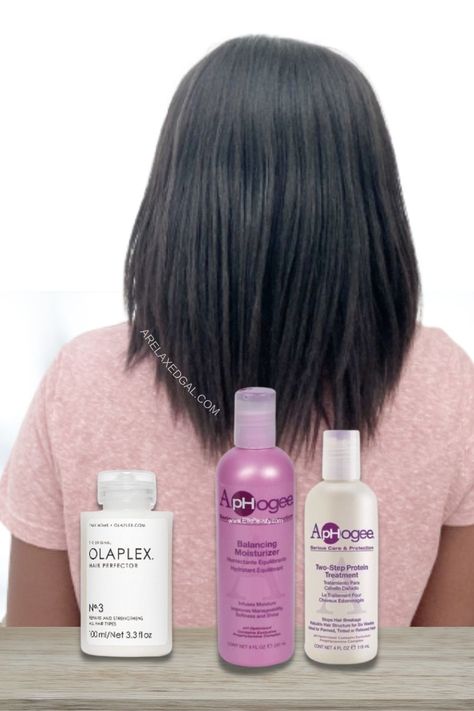 My Relaxed Hair Regimen Update | A Relaxed Gal How To Style Relaxed African Hair, Cute Relaxed Hairstyles, Protective Styles For Relaxed Hair, Black Hair Care Routine, Natural Relaxed Hairstyles, Relaxed Hair Hairstyles Medium, Hair Products Growth, Relaxed Hair Care Regimen, Relaxed Hair Products