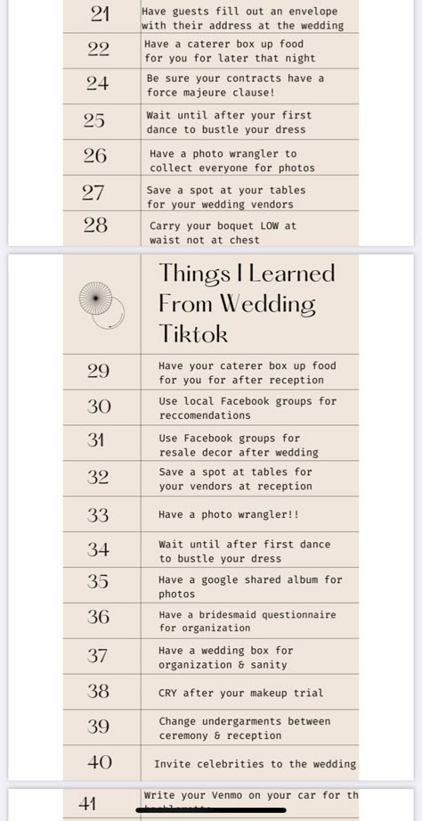 Inviting People To Wedding, Wedding For 300 People, Who Does What For The Wedding, Wedding Size Guide, No Head Table Wedding, Meet The Wedding Party, Wedding Tips From Tiktok, Best Wedding Tips, Wedding Tipping Guide