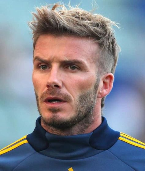 The David Beckham Faux Hawk What Haircut Should I Get, Beckham Hairstyle, Patchy Beard Styles, David Beckham Haircut, Beckham Haircut, Blond Haircut, David Beckham Hairstyle, Mohawk For Men, Beckham Hair