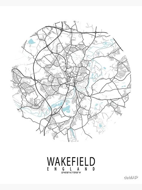 Circle Poster, Circle City, Workshop Ideas, Wakefield, West Yorkshire, Map Wall Art, City Maps, Yorkshire England, Circle Design