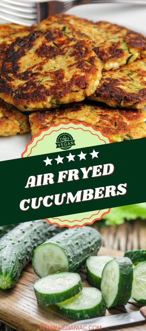 air fry cucumber fritters recipe Air Fryer Cucumber Recipes, Fried Cucumbers Air Fryer, Cucumber Air Fryer, Air Fryer Cucumber Chips, Cucumber Chips Air Fryer, Cucumber Fritters, Air Fryer Cucumber, Cucumber Recipes Healthy, Fried Cucumbers