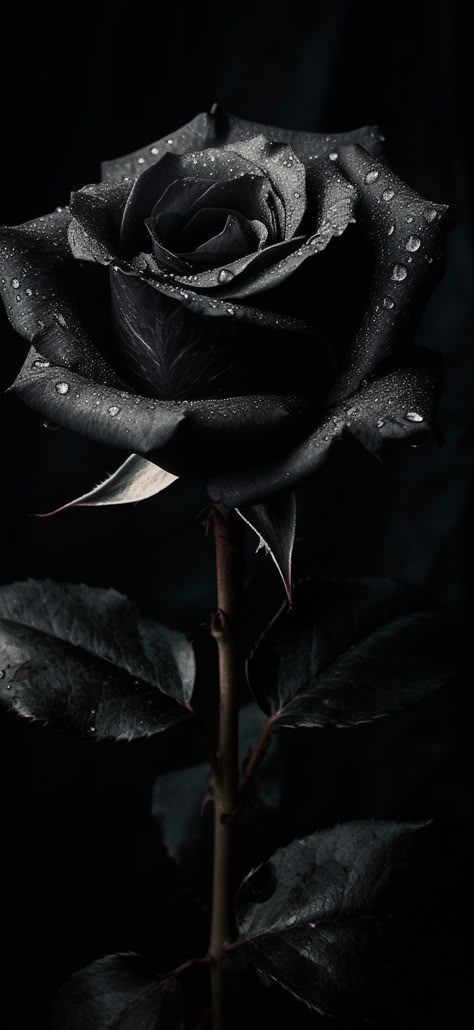 Rose Flower Black Background, All Black Aesthetic Wallpaper, Dark Roses Wallpaper, Black Rose With Fire, Black Rose Wallpaper Aesthetic, Black Rose Art, Black Rose Aesthetic Dark, Rose Black, Rose Noir