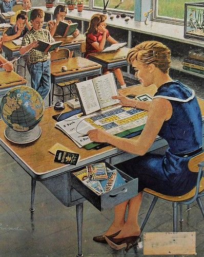 1960s AMERICAN MAGAZINE Illustration Teacher Classroom Kid… | Flickr Saturday Evening Post Covers, Etiquette Vintage, Saturday Evening Post, School Daze, Evening Post, Magazine Illustration, Vintage School, Norman Rockwell, Vintage Life