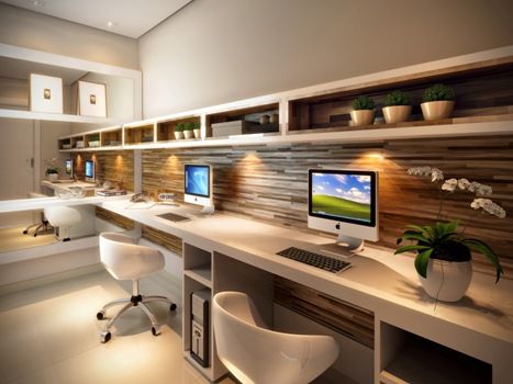 Small Office Design, Modern Home Offices, Office Plan, Cozy Home Office, Contemporary Home Office, Modern Office Design, Home Office Ideas, 아파트 인테리어, Small Home Office