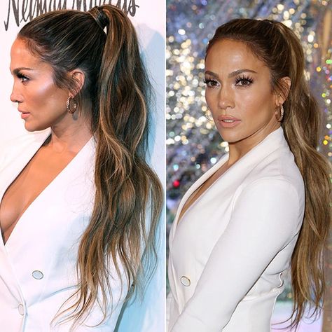 Jennifer Lopez’s Ponytail — Hot At Shoe Launch Party In L.A. – Hollywood Life Jlo Ponytail, Jlo Hair, Jennifer Lopez Hair, Highlight Blonde, Wrap Around Ponytail, Long Ponytail, Selena Gomez Outfits, Ponytail Clip, Celebrity Makeup Looks