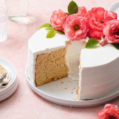 Earl Grey Chiffon Cake - Style Sweet Earl Grey Chiffon Cake, Chai Spice Cake Recipe, Moist Lemon Pound Cake, Lemon Chiffon Cake, Buttercream Cake Designs, Lavender Cake, Cake Style, Fruity Cake, Watercolor Cake