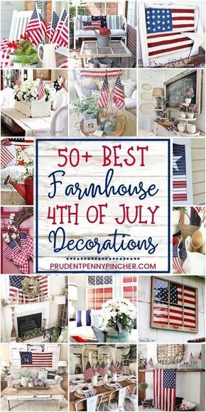 50 Farmhouse 4th of July Decorations #farmhouse #4thofjuly #diy #homedecor #memorialday Patriotic Porch Ideas, Farmhouse 4th Of July, American Flag Crafts, Patriotic Porch, Flag Crafts, Fourth Of July Decorations, 4th July Crafts, Fourth Of July Food, Fourth Of July Decor