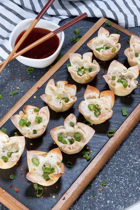 Crab Cream Cheese Wonton Cups aka Crab Rangoons | ©GarrisonStreetEats | Crab | Cream Cheese | Wonton | Cups | Crab Rangoon | Recipe | Homemade | Easy | Filling Recipe | Appetizer | Sweet | Savory | Baked | Simple | Crab Rangoon Baked | Homemade Crab Rangoon Filling | Cream Cheese Rangoon Recipe | Crab Wonton Recipe | Muffin Pan | How to make | Chinese | TikTok Snacks | Party Food | Super Bowl | Football Food | Crab Cheese Wontons | Crab Wonton Cups | Bites | Wonton Cups Appetizers Cream Cheese Wonton Cups, Cream Cheese Rangoon Recipe, Cheese Rangoon Recipe, Wonton Wrapper Recipes Appetizers, Tiktok Snacks, Wonton Appetizer Recipes, Cheese Rangoon, Appetizer Sweet, Wonton Cups Appetizers