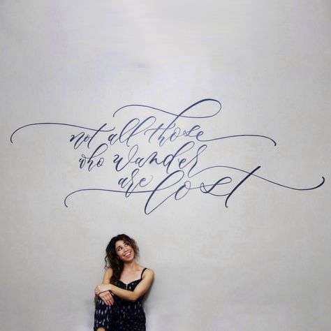 Unique Calligraphy, Wall Calligraphy, Calligraphy On Wall, Elegant Calligraphy, Beautiful In Cursive, Beautiful Written In Calligraphy, Contemporary Calligraphy Art, Quotes Written In Calligraphy, Calligraphy Branding