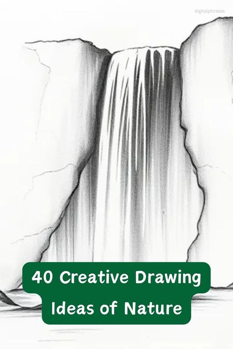 Immerse yourself in 40 creative drawing ideas of nature that highlight the beauty of the outdoors. From intricate flora to stunning landscapes, these ideas are perfect for nature enthusiasts. Landscape Drawings Pencil Easy, Pencil Art Drawings Sketches Creative, Landscape Drawings Pencil, Landscape Reference Photos For Artists, Backgrounds For Drawings, Draw Landscape, Holiday Writing Prompts, Landscape Drawing Easy, Easy Scenery Drawing