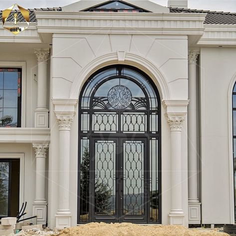 Neoclassical Door Design, Neo Classical Architecture, Classic Mansion, Wrought Iron Front Door, New Classical Architecture, Hotel Facade, Modern Entrance Door, Architecture Classic, Classic Hotel