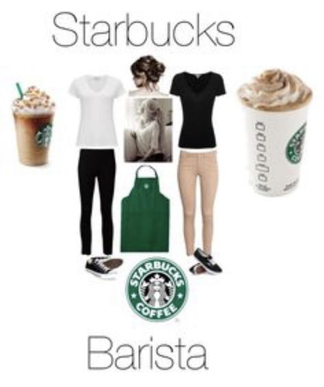 Starbucks Employee Outfit Ideas, Starbucks Interview, Starbucks Dress Code, Starbucks Uniform, Star Buck, Barista Uniform, Starbucks Outfit, Spirit Day Ideas, Barista Outfits