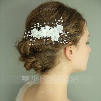 Bridal Wedding Flowers, Flower Headpiece Wedding, Pearl Bridal Headpiece, Boho Bridal Hair, Rhinestone Hair Comb, Vintage Hair Combs, Flower Comb, Headpiece Hairstyles, Flower Headpiece