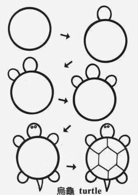 Step by step Trin For Trin Tegning, Ako Kresliť, Drawing Lessons For Kids, Directed Drawing, Easy Drawings For Kids, Drawing Step, Drawing Faces, Drawings For Kids, Cute Easy Drawings