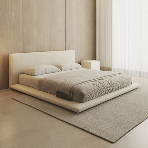 Minimalist King Bedroom, Minimalistic Bed Frame, Camas King Size Modernas, Bedroom King Size Bed Ideas, Minimalist Bed Design, King Bed Design, Minimalist Beds, Minimalistic Bed, Modern King Size Bed