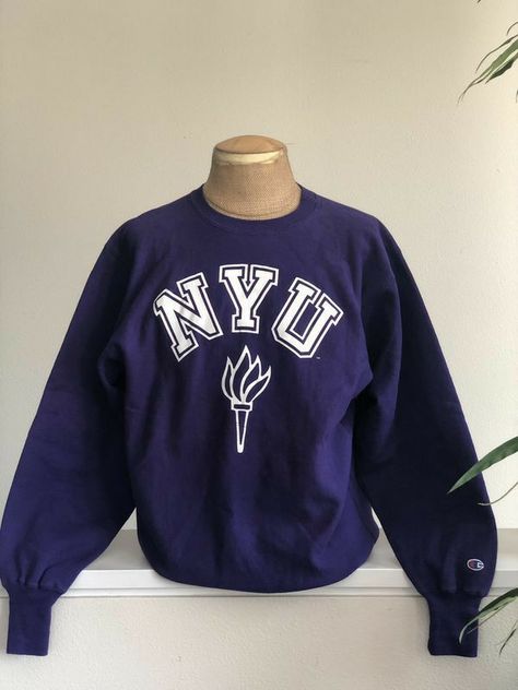 Nyu Sweatshirt, Nyu University, Nyc Student, Dream University, College Gear, New York University, College Aesthetic, Dream College, York University