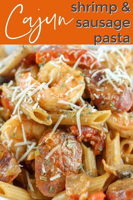 This Cajun Shrimp & Sausage Pasta is quick to put together you can make it as spicy as you like! Fat Tuesday and Mardi Gras won't know what hit 'em! #cajunshrimpandsausagepasta #cajunshrimp #shrimpandsausage #mardigras #cajun Cajun Chicken And Sausage Pasta, Shrimp Sausage Pasta, Cajun Shrimp And Sausage Pasta, Chicken And Sausage Pasta, Easy Cajun Chicken, Cajun Shrimp And Sausage, Cajun Chicken And Sausage, Shrimp And Sausage Pasta, Cajun Sausage Pasta