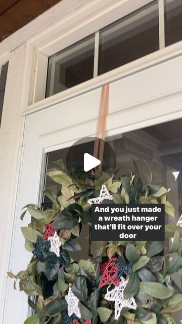 Ann Dunnington - Welcome Home on Instagram: "I have never had a front door where a metal wreath hanger fits, and every time I’ve tried to use a sticky-back hook it has fallen off.  This is my tried and true method of hanging front door wreaths!  Do you see the hook inside the house?  Maybe- if you don’t have a storm door to attach it to.  But you also see the top of a wreath hanger, too.  Does it bother me?  No, because it’s a solution for hanging wreaths that no longer fall down.

#porchdecor #frontporch #summerporch #fallporch #wreath #wreathmaking #wreathhanger #homediy #homedecor #homedecorhack #budgetdecorating #homemakingtips" Hanging A Wreath On A Door, Wreath On Screen Door, Front Door Hangers, Fall Room Ideas, Hanging Wreaths, Youtube Hacks, Front Door Wreaths, Summer Porch, Christmas Hacks