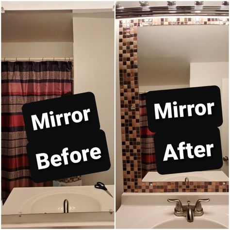 Sticky Mirror Tiles Ideas, Mirror Tiles Ideas, Sticky Tile, Plain Bathroom, Ikea Pantry, Sticky Wall, Tiles Ideas, Mirror Tiles, Apartment Decorating