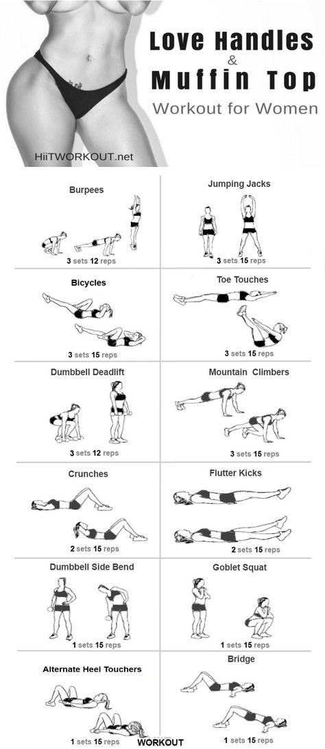 Muffin Top Exercises, Reps And Sets, Love Handle Workout, Full Body Workouts, Fat Loss Program, Weights For Women, At Home Workout Plan, Fat Loss Workout, Belly Fat Workout