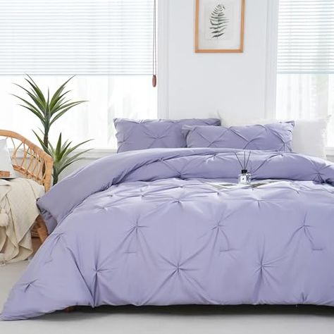 Fluffy Bed Sheets, Types Of Bedroom, Pleat Pattern, Pintuck Bedding, Pintuck Comforter, Full Size Comforter Sets, Purple Comforter, Purple Bedding Sets, Fluffy Bed