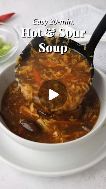 Christie Lai on Instagram: "Easy 20-min. Hot and Sour Soup 📝 Recipe link in profile or visit www.christieathome.com & search for recipe with measurements   A delicious spicy sour egg flower soup with a variety of mushrooms, carrots, chili peppers, and soft tofu. One of the most popular Chinese dishes ready in 20 minutes! This is a Chinese soup recipe that will truly hit the spot as it’s savoury, tangy, and spicy at all once!  #recipe #recipeoftheday #recipes #recipeshare #easyrecipes #cooking #newrecipe #asianeats #asiancooking #asianfoodlover #asianfoodie #asianfoodporn #asianfood  #Asianfoods  #asianrecipes  #asiancuisine #asiancooking #asianfoodrecipes #chinesecooking  #chinesefoods #chinesefood #chinesefoodporn #chinesecuisine #chineserecipe #souprecipes  #soupweather #souprecipe #hot Soup Hot And Sour, Hot And Sour Soup Recipe Easy, Tictoc Recipes, Egg Flower Soup, Homemade Egg Drop Soup, Hot And Sour Soup Recipe, Chinese Soup Recipes, Asian Soups, Popular Chinese Dishes