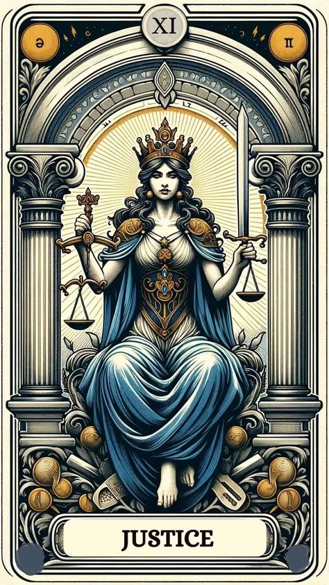 Tarot Justice Card, Tarot Cards Justice, Justice Card Tarot, Justice Tarot Card Art, Justice Tarot Card Meaning, Tarot Card Justice, Justice Tarot Card, Tarot Card Artwork, Tarot Cards Art Illustration